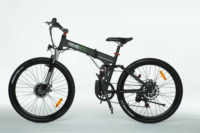 Elektryczny rower Trybeco Compacta 26 - czarny, składany